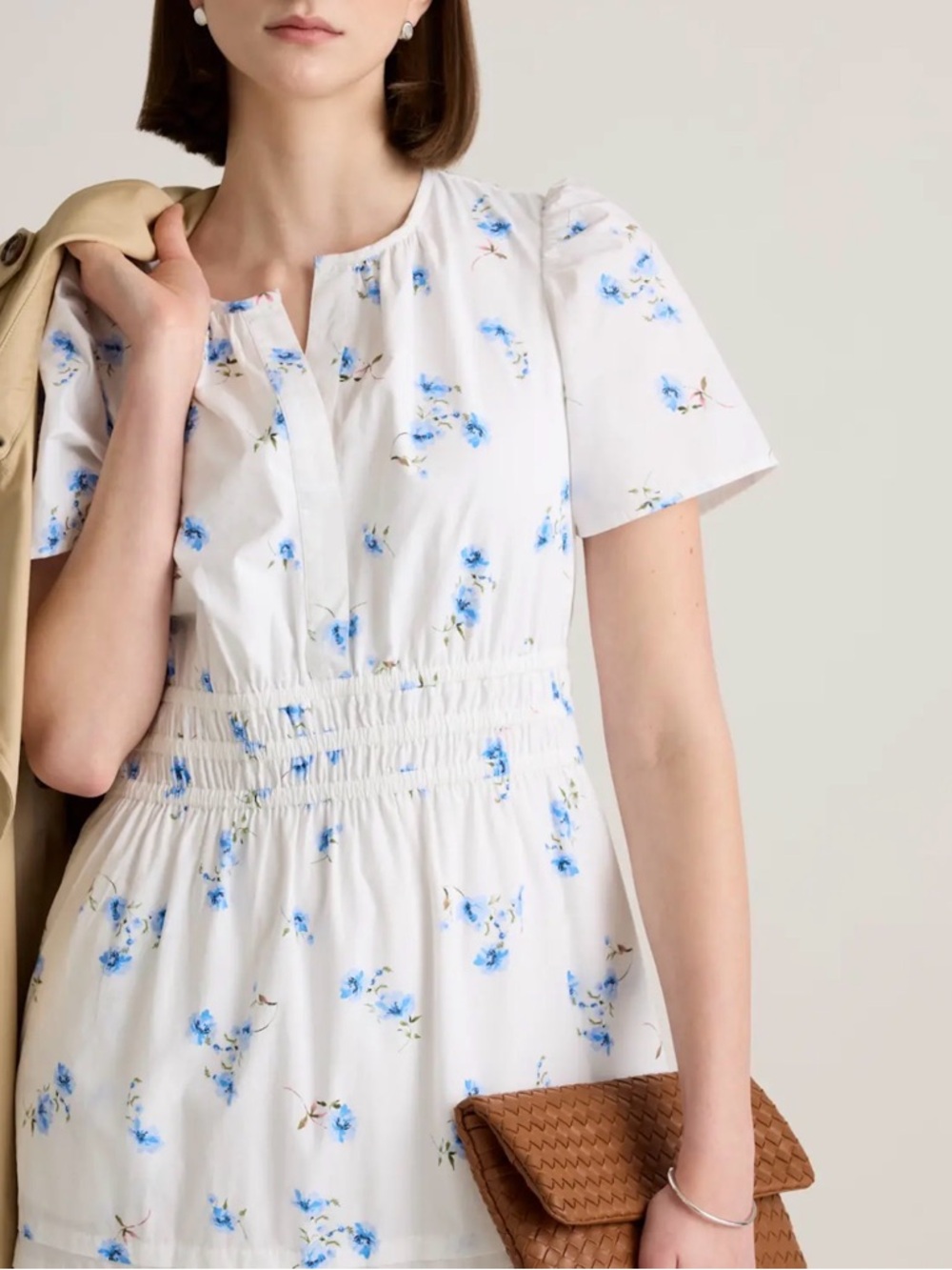 Quince 100% Organic Cotton Poplin Tiered Maxi Dress XS